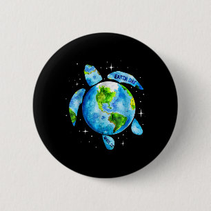 Earth Day Restore Earth Sea Turtle Art Save The Pl 6 Cm Round Badge