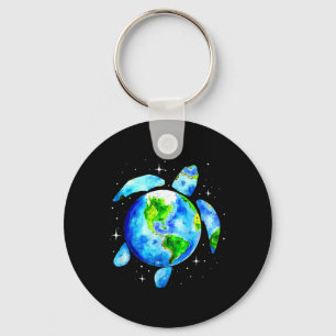 Earth Day Restore Save The Planet Earth Sea Turtle Key Ring