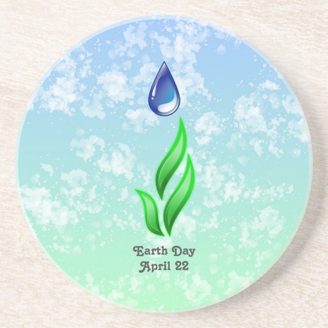 Earth Day Sandstone Coaster (Front)