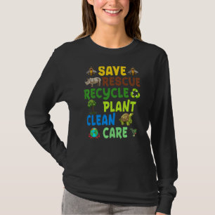 Earth Day Save Bees Rescue Animals Recycle Plastic T-Shirt