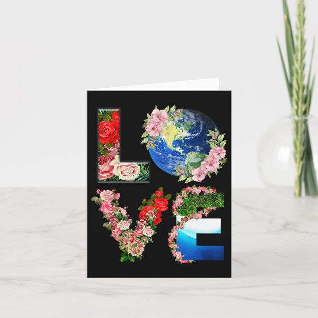 Earth Day - Save Love The World  Card (Front)