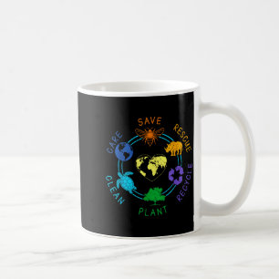 Earth Day Save Rescue Recycle Plant Clean Care Ear Coffee Mug