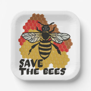 Earth Day, Save The Bees Paper Plate