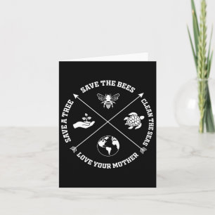 Earth Day Save The Bees Plant More Trees Clean The Card