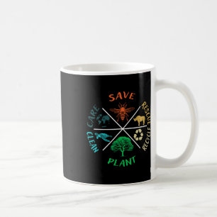 Earth Day Save The Bees Plant More Trees Clean The Coffee Mug