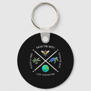 Earth Day Save The Bees Plant More Trees Clean The Key Ring