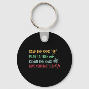 Earth Day Save The Bees Plant More Trees Clean The Key Ring