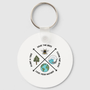 Earth Day Save The Bees Plant More Trees Clean The Key Ring