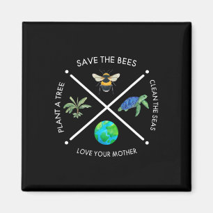 Earth Day Save The Bees Plant More Trees Clean The Magnet