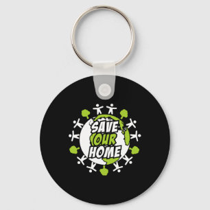 Earth Day Save The Planet Enviroment Eco Climate C Key Ring