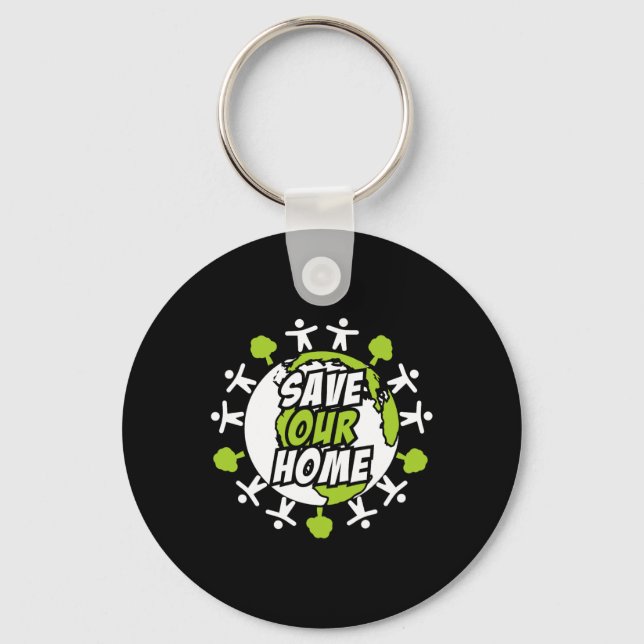 Earth Day Save The Planet Enviroment Eco Climate C Key Ring (Front)