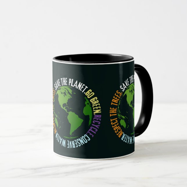 Earth day Save the planet Go Green Mug (Front Right)
