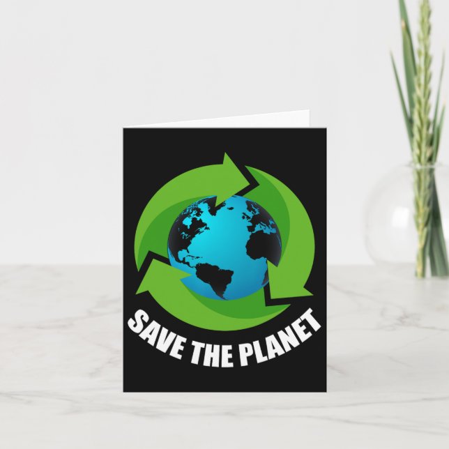 Earth Day Save The Planet Keep It Green Happy Moth Card (Front)