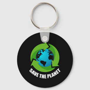 Earth Day Save The Planet Keep It Green Happy Moth Key Ring