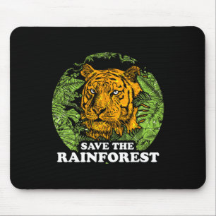 Earth Day Save The Rainforest Tiger Jungle Mouse Pad