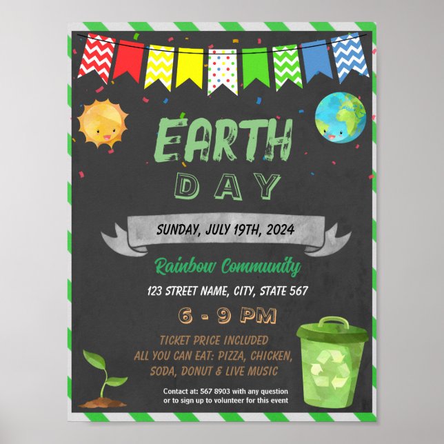 Earth Day school event template Poster (Front)