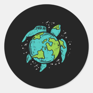 Earth Day Sea Turtle Save Our Ocean Animal Men Wom Classic Round Sticker