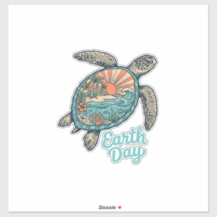 Earth Day Sea Turtle Vintage Engraving Shirt Desig