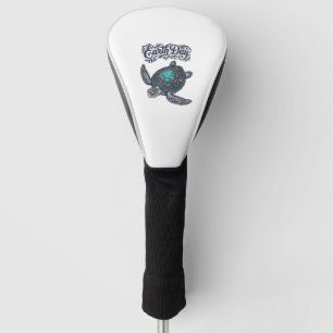 Earth Day Sea Turtle Vintage Engraving Shirt Desig Golf Head Cover