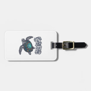 Earth Day Sea Turtle Vintage Engraving Shirt Desig Luggage Tag