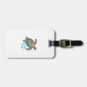 Earth Day Sea Turtle Vintage Engraving Shirt Desig Luggage Tag