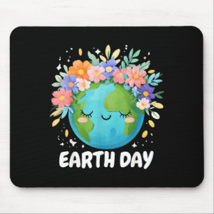 Earth Day Shirt Cute & Floral Planet Earth Day Mouse Pad
