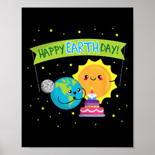 Earth Day Shirt For Kids Funny Cute Earthday  Poster