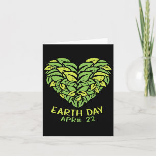 Earth Day Shirt Pro Environment Heart Plant Leaf A Card
