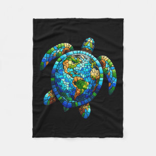 Earth Day Shirt Sea Turtle Save The Planet Women M Fleece Blanket