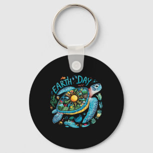 Earth Day Shirt Sea Turtle Save The Planet Women M Key Ring