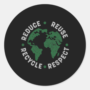 Earth Day Shirt Teacher Recycle Vintage Recycling  Classic Round Sticker
