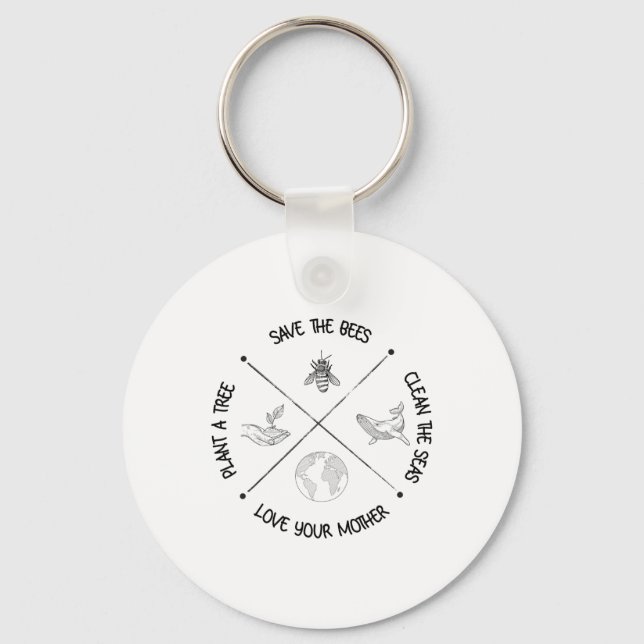 Earth Day Shirts Plant A Tree  Key Ring (Front)