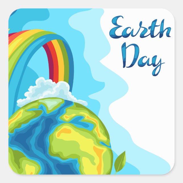Earth Day Square Sticker (Front)