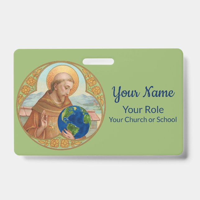 Earth Day & St. Francis of Assisi (Style 1) ID Badge (Front)
