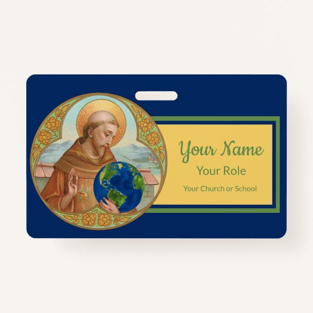Earth Day & St. Francis of Assisi (Style 2) ID Badge (Front)