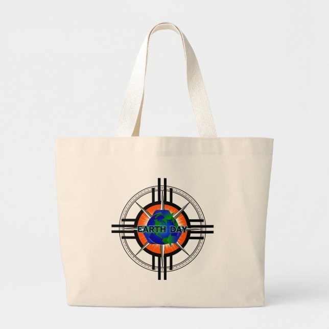 Earth Day Star Crown Large Tote Bag (Front)