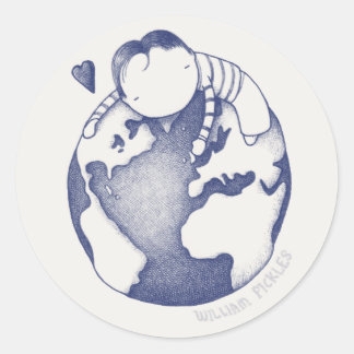 Earth Day Sticker - Blue on Cream