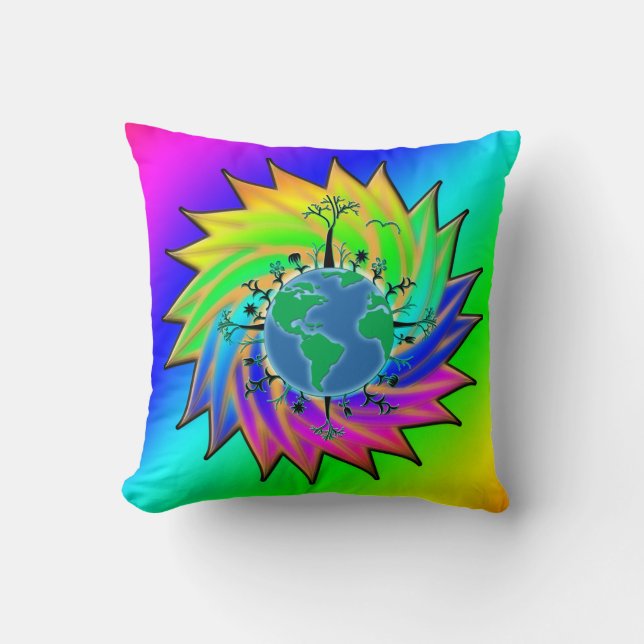Earth Day ~ Sunburst Cushion (Front)