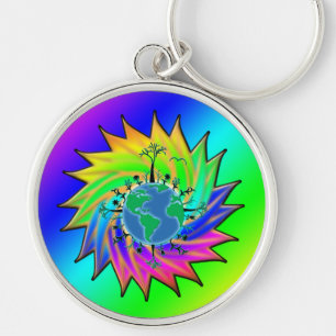 Earth Day ~ Sunburst Key Ring