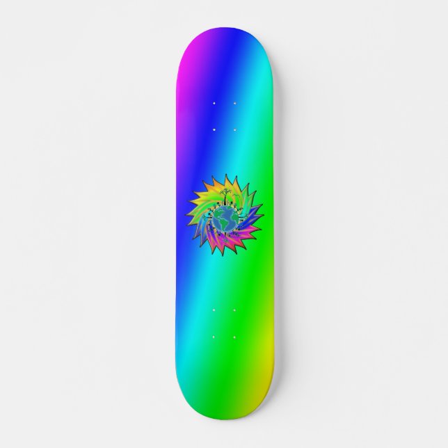 Earth Day ~ Sunburst Skateboard Deck (Front)