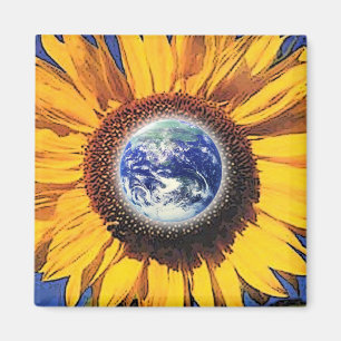 EARTH DAY SUNFLOWER BY GREGORY GALLO MAGNET