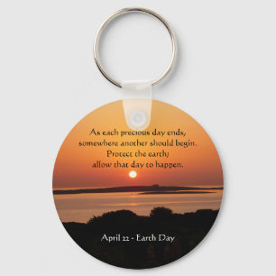 Earth Day Sunset Keychain
