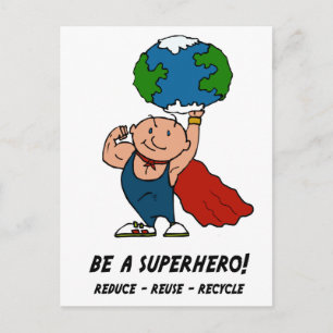 Earth Day Superhero Postcard