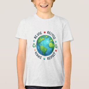 Earth Day Teacher Environment Day Recycle Earth Da Tri-Blend Shirt