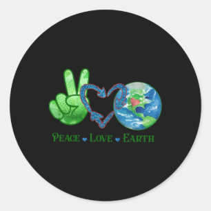 Earth Day Tee Kids Animal Theme Shirt Black Small  Classic Round Sticker