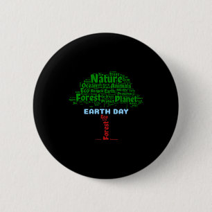 Earth Day Tree Nature Recycle Planet Go Green Eco  6 Cm Round Badge