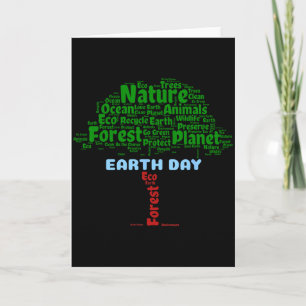 Earth Day Tree Nature Recycle Planet Go Green Eco Card