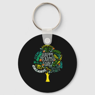 Earth day tree save earth inspiration key ring