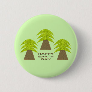 Earth Day Trees 6 Cm Round Badge