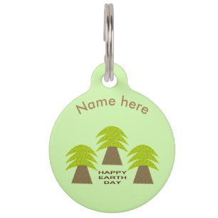 Earth Day Trees Personalised Pet Tag